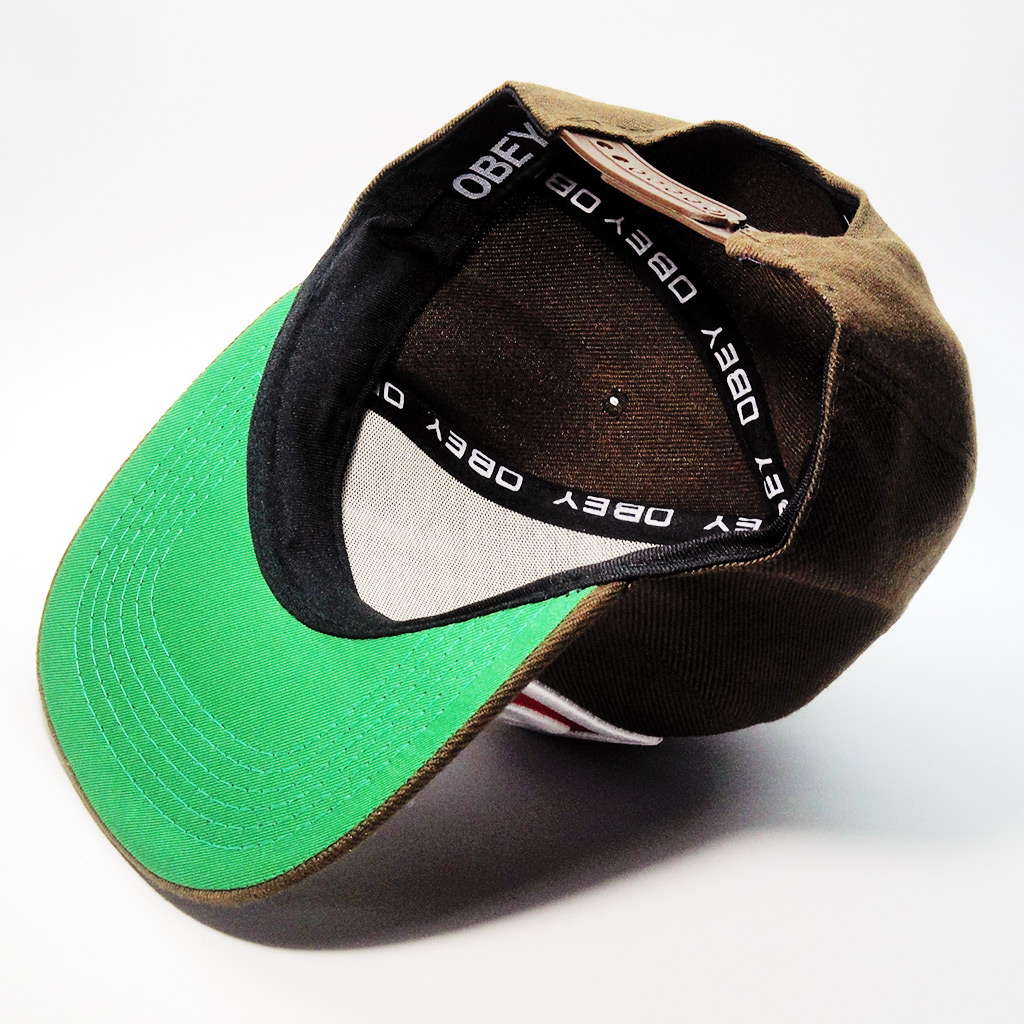 Фирменная кепка бейсболка OBEY Brown logo Red