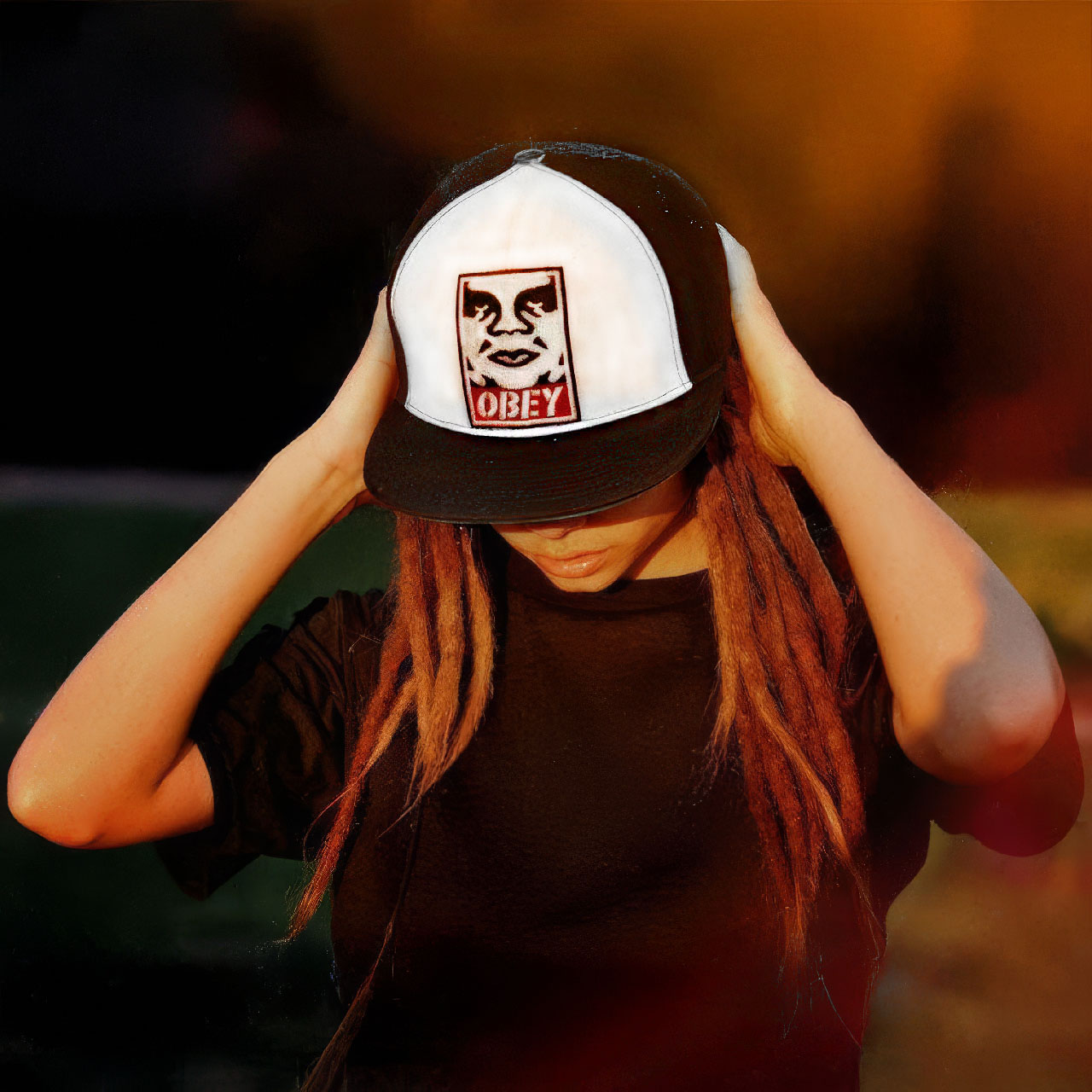 Фирменная кепка бейсболка OBEY Black and White Andre Giant