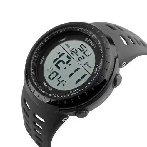 Часы наручные мужские SKMEI 1167BK BLACK, армейские часы противоударные. Цвет: черный