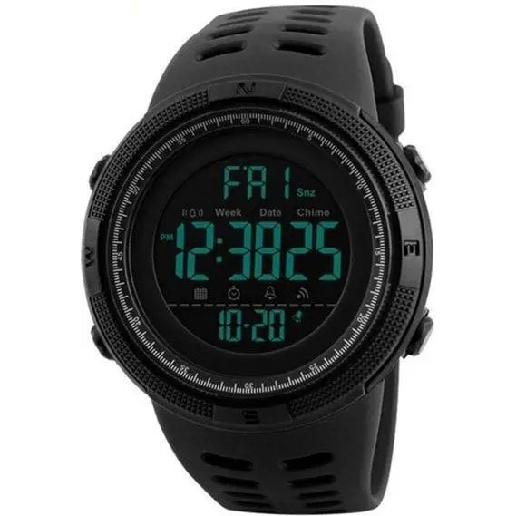 Часы наручные мужские SKMEI 1251BK ALL BLACK, фирменные спортивные часы. Цвет: черный