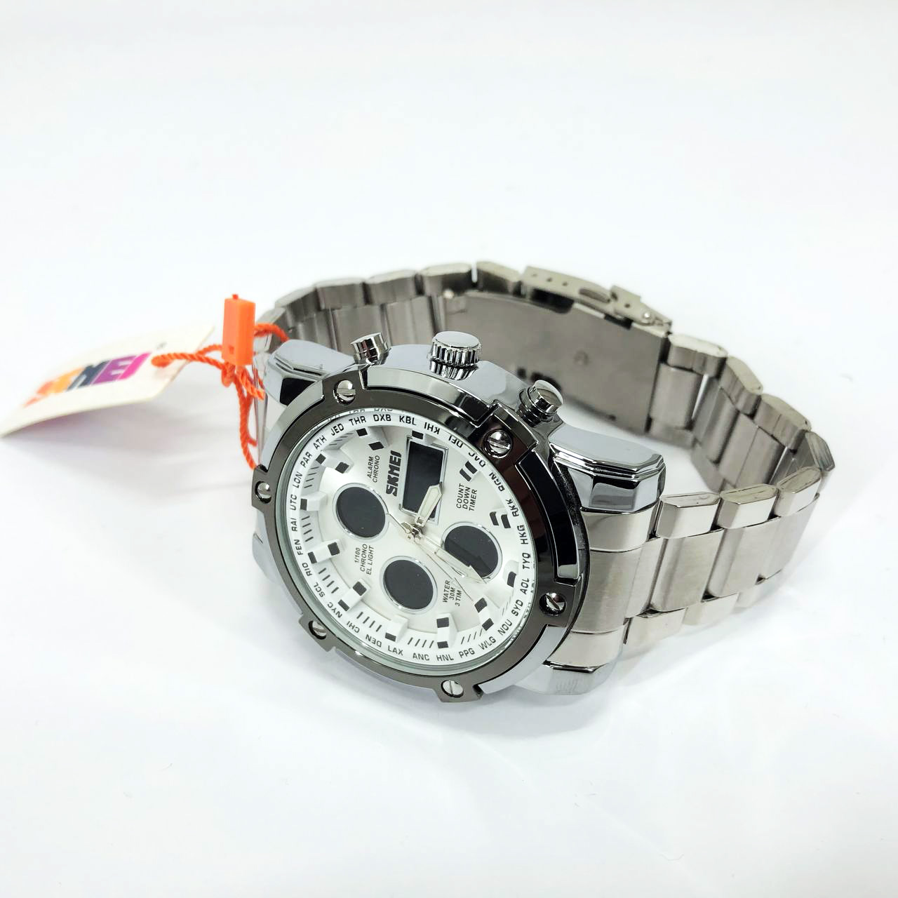 Часы наручные мужские SKMEI 1389SI SILVER, брендовые мужские часы. Цвет: серебряный