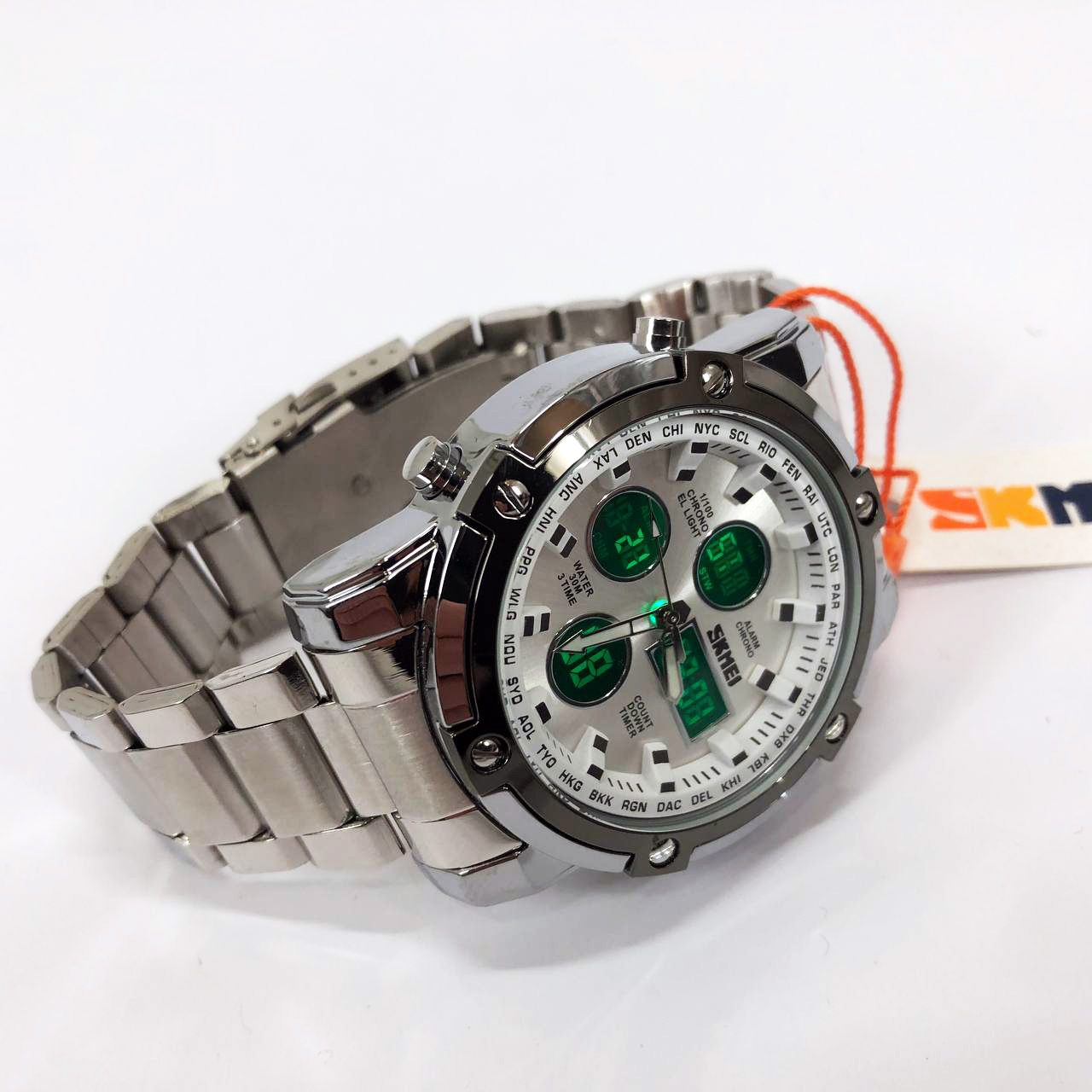 Часы наручные мужские SKMEI 1389SI SILVER, брендовые мужские часы. Цвет: серебряный