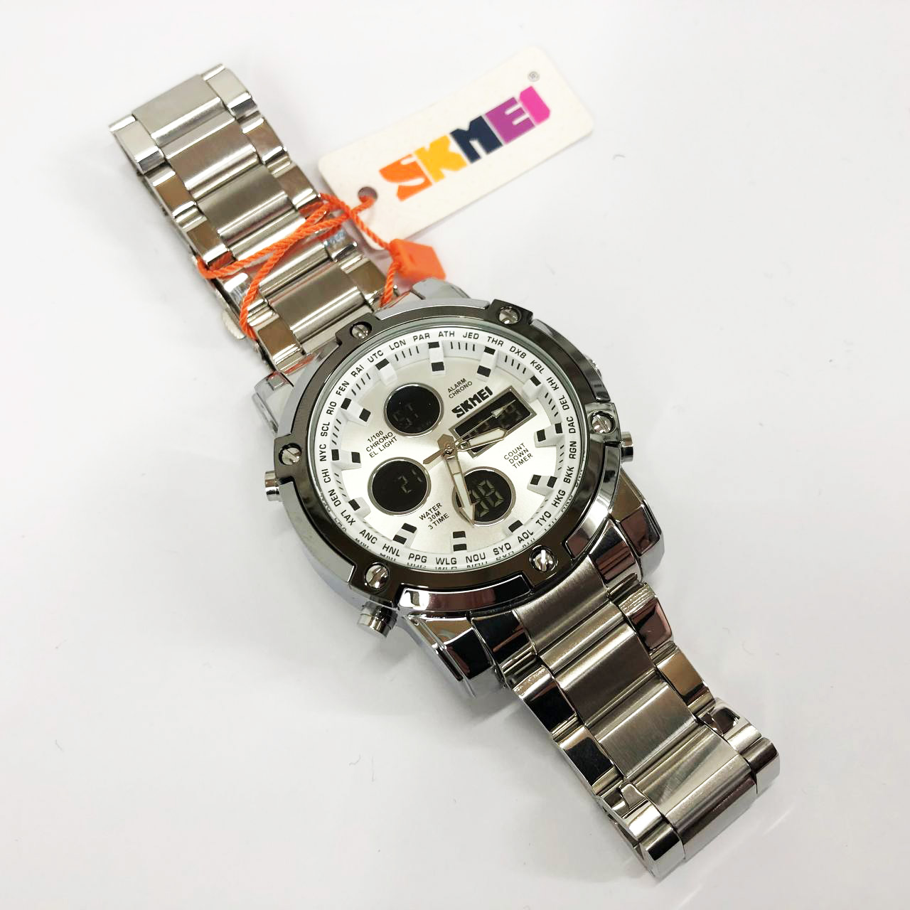 Часы наручные мужские SKMEI 1389SI SILVER, брендовые мужские часы. Цвет: серебряный