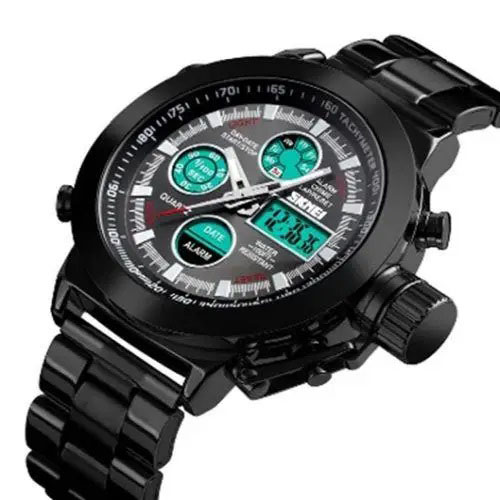 Часы наручные мужские SKMEI 1515BK BLACK, часы наручные электронные тактические. Цвет: черный
