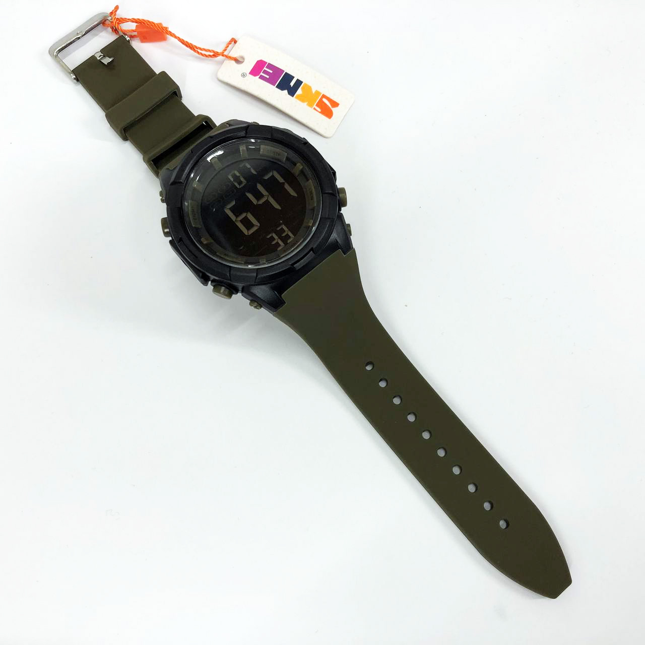 Часы наручные мужские SKMEI 1845AG ARMY GREEN, армейские водостойкие тактические часы. Цвет: зеленый