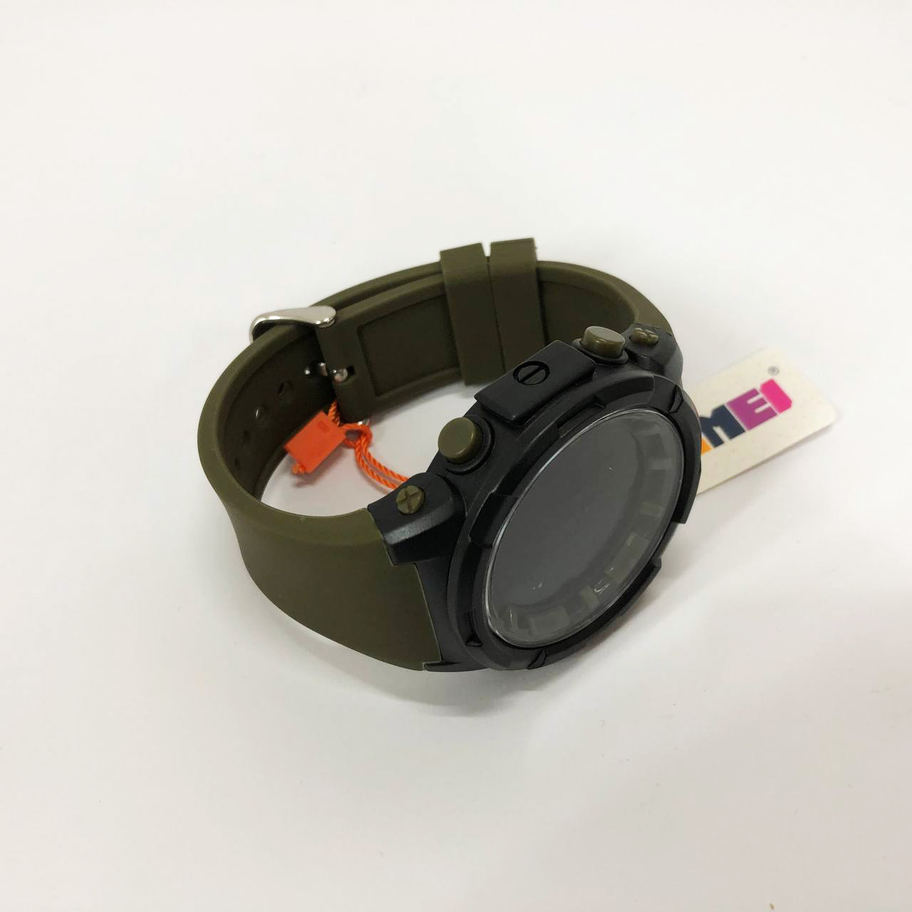 Часы наручные мужские SKMEI 1845AG ARMY GREEN, армейские водостойкие тактические часы. Цвет: зеленый