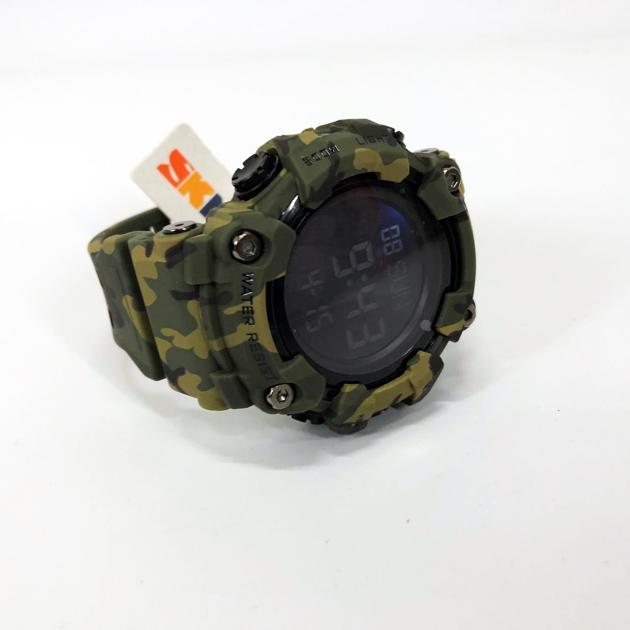 Часы наручные мужские SKMEI 1968CMGN GREEN CAMO, водонепроницаемые мужские часы. Цвет: камуфляж