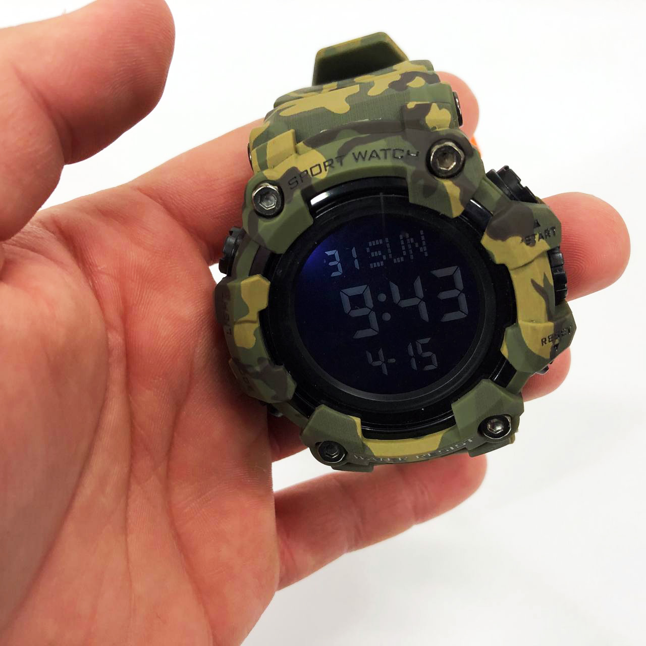 Часы наручные мужские SKMEI 1968CMGN GREEN CAMO, водонепроницаемые мужские часы. Цвет: камуфляж