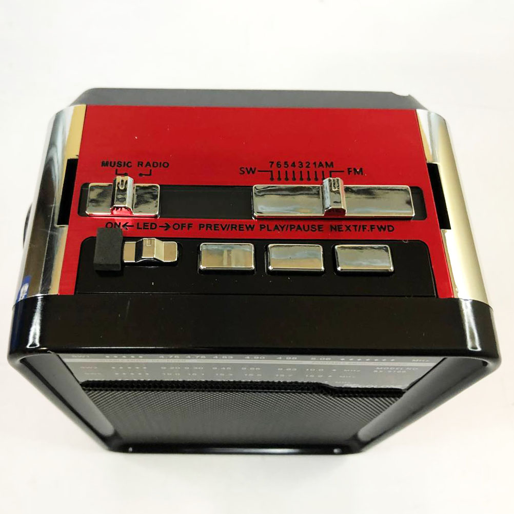 Радиоприемник GOLON RX-9100 USB+SD Радио с фонарем, Ретро радиоприемник, Fm передатчик. Цвет: красный