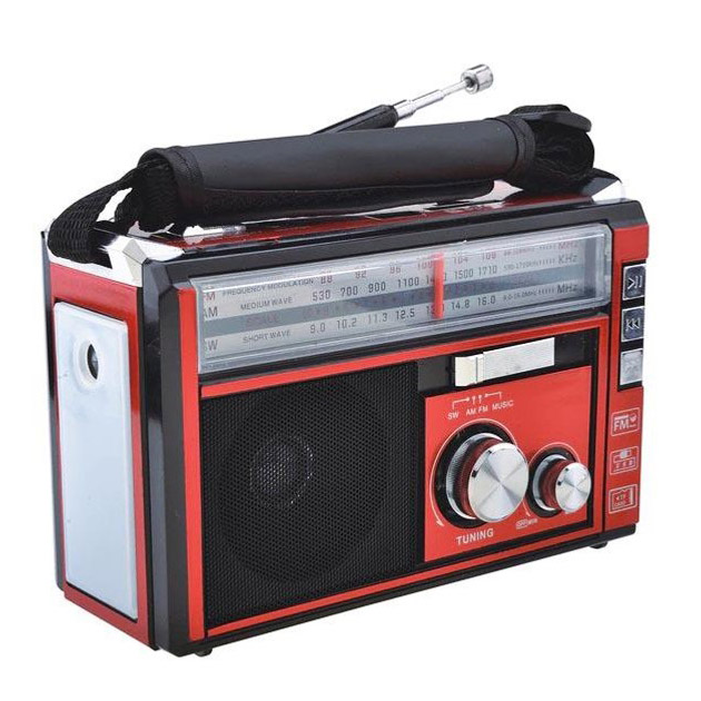 Радиоприёмник портативное радио Golon RX-381 аккумуляторный ретро колонка usb sd mp3 fm. Цвет: красный