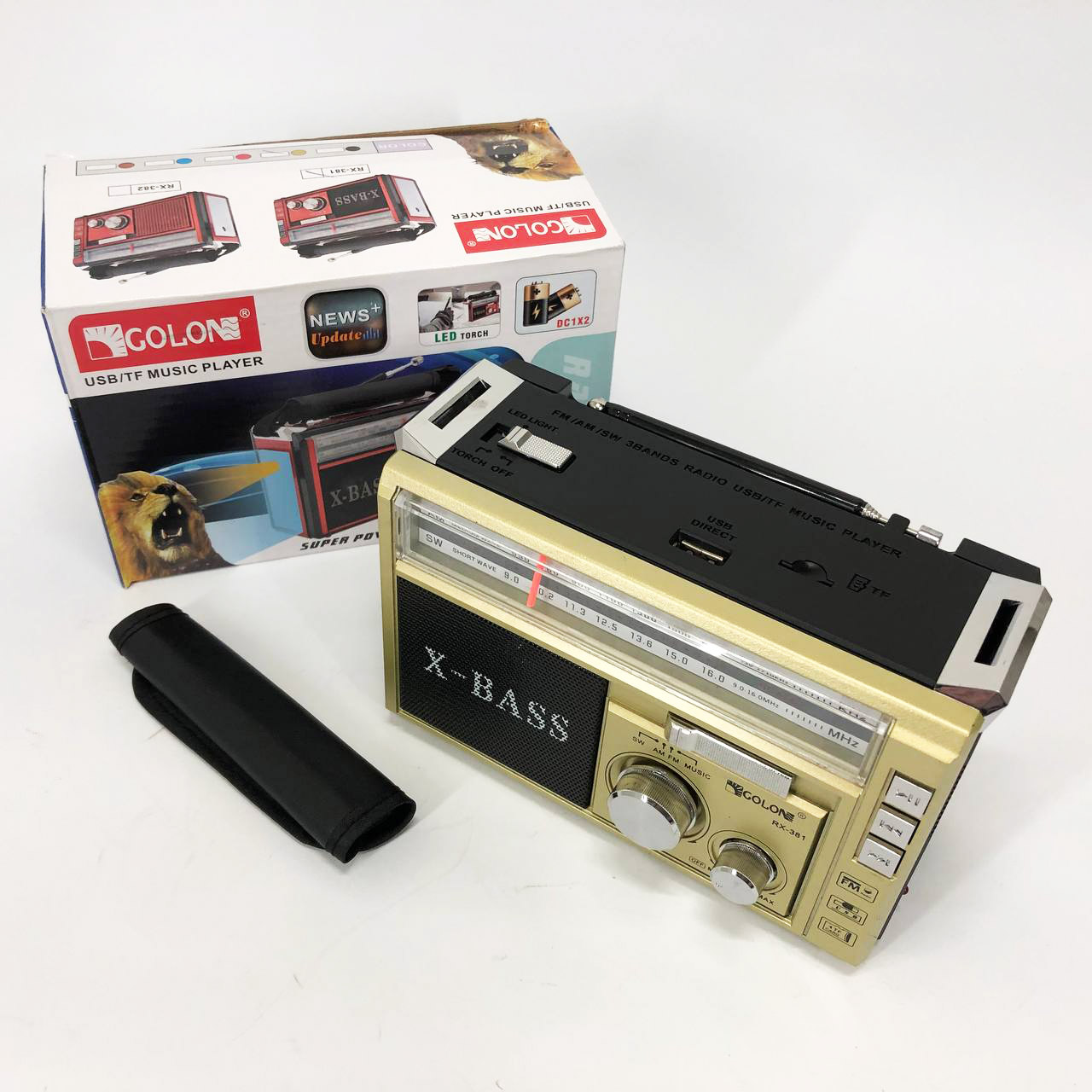 Радиоприёмник портативное радио Golon RX-381 аккумуляторный ретро колонка usb sd mp3 fm. Цвет: желтый