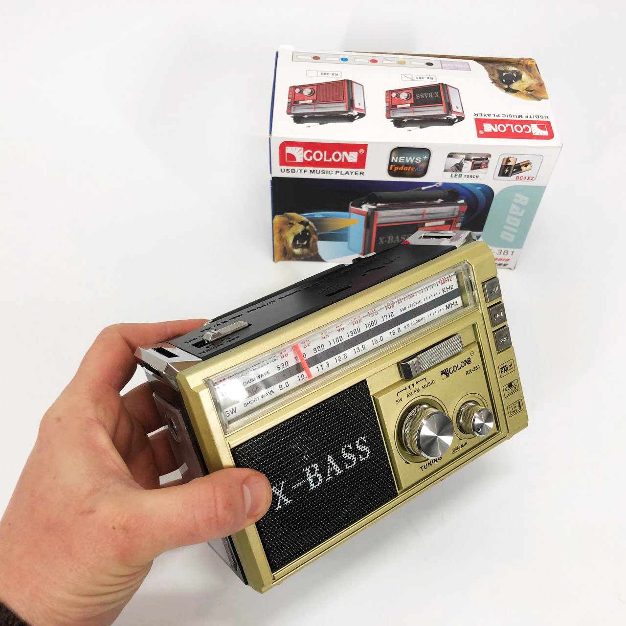 Радиоприёмник портативное радио Golon RX-381 аккумуляторный ретро колонка usb sd mp3 fm. Цвет: желтый
