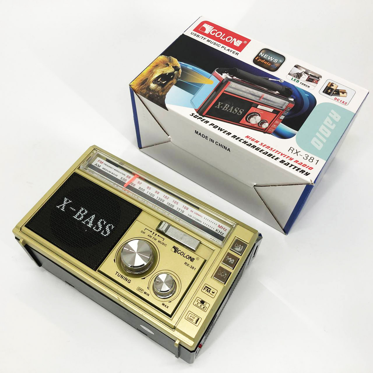 Радиоприёмник портативное радио Golon RX-381 аккумуляторный ретро колонка usb sd mp3 fm. Цвет: желтый