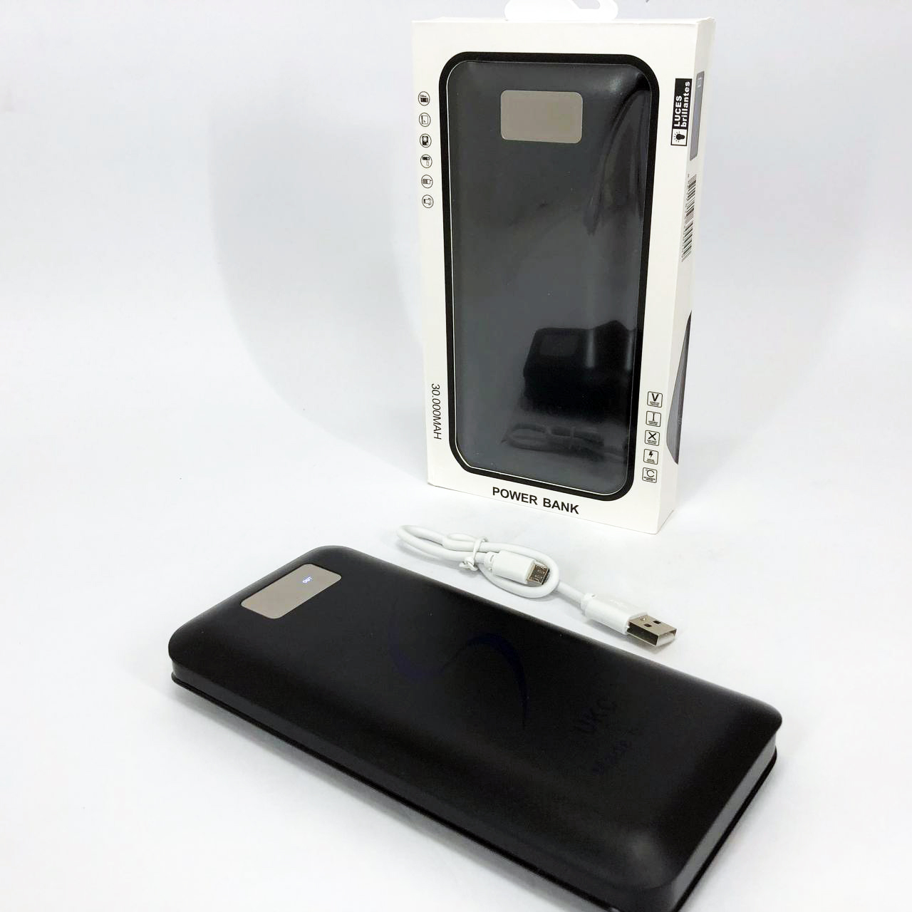 Портативная мобильная зарядка Power Bank 30000 mAh UKC, Внешний аккумулятор, Зарядка power bank. Цвет: черный