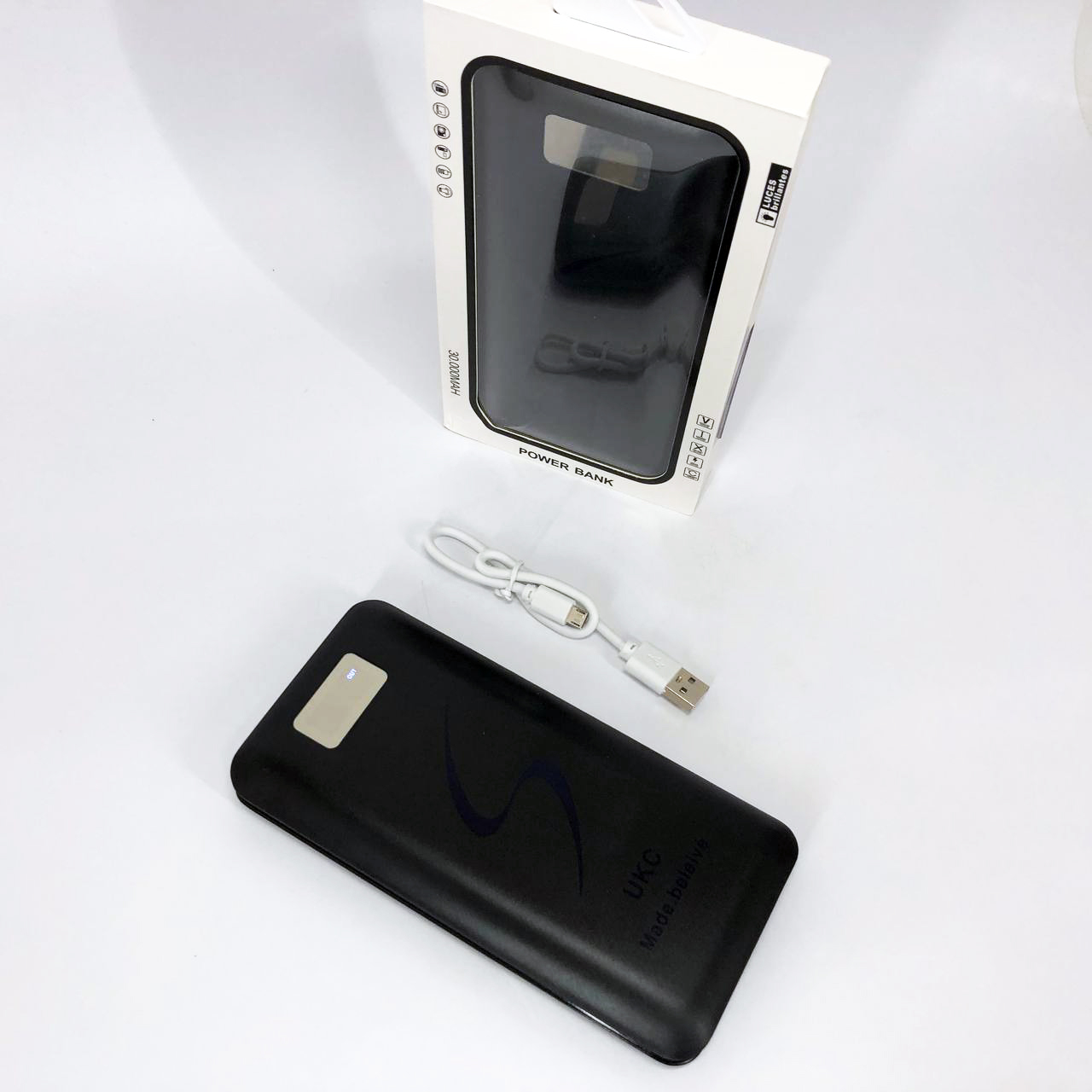 Портативная мобильная зарядка Power Bank 30000 mAh UKC, Внешний аккумулятор, Зарядка power bank. Цвет: черный