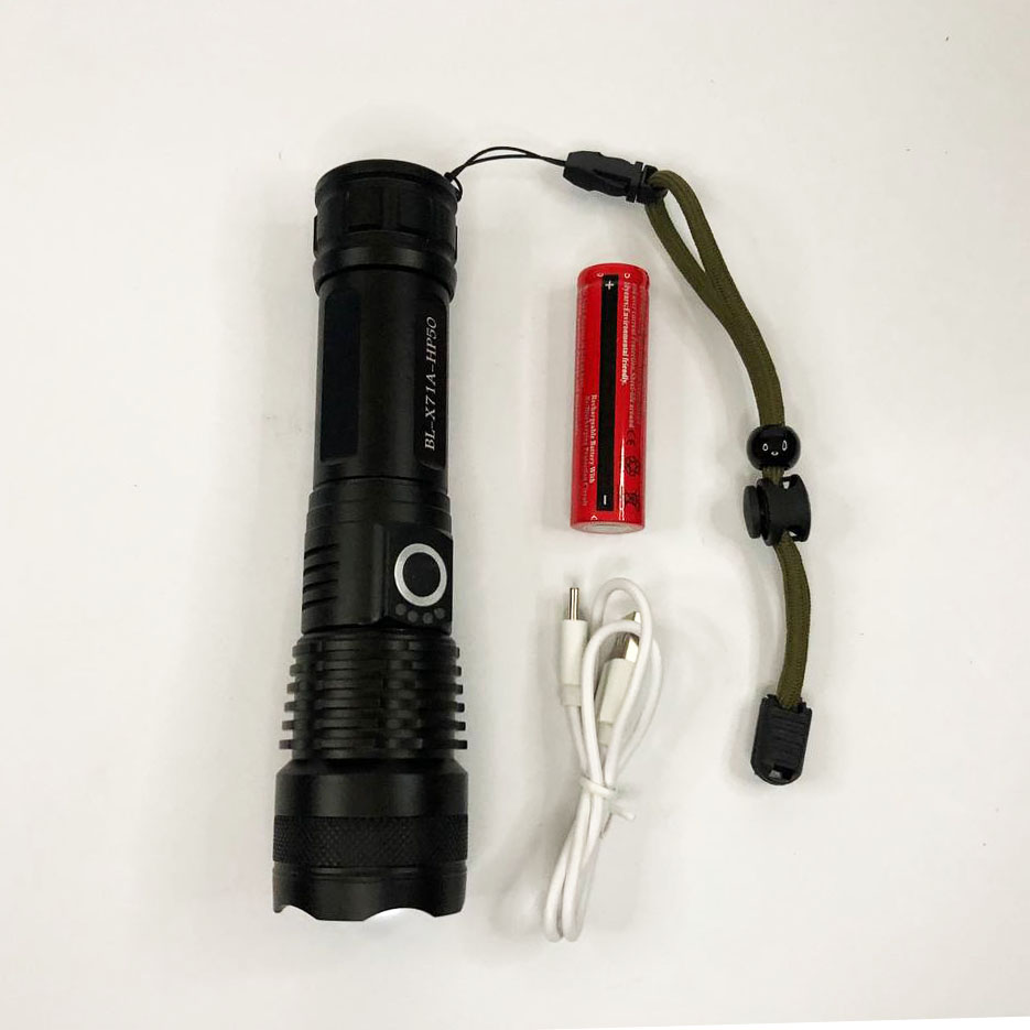 Фонарь ручной Police X71A-HP50, ЗУ micro USB, 1x18650/3xAAA, zoom, индикация заряда, качественный фонарик