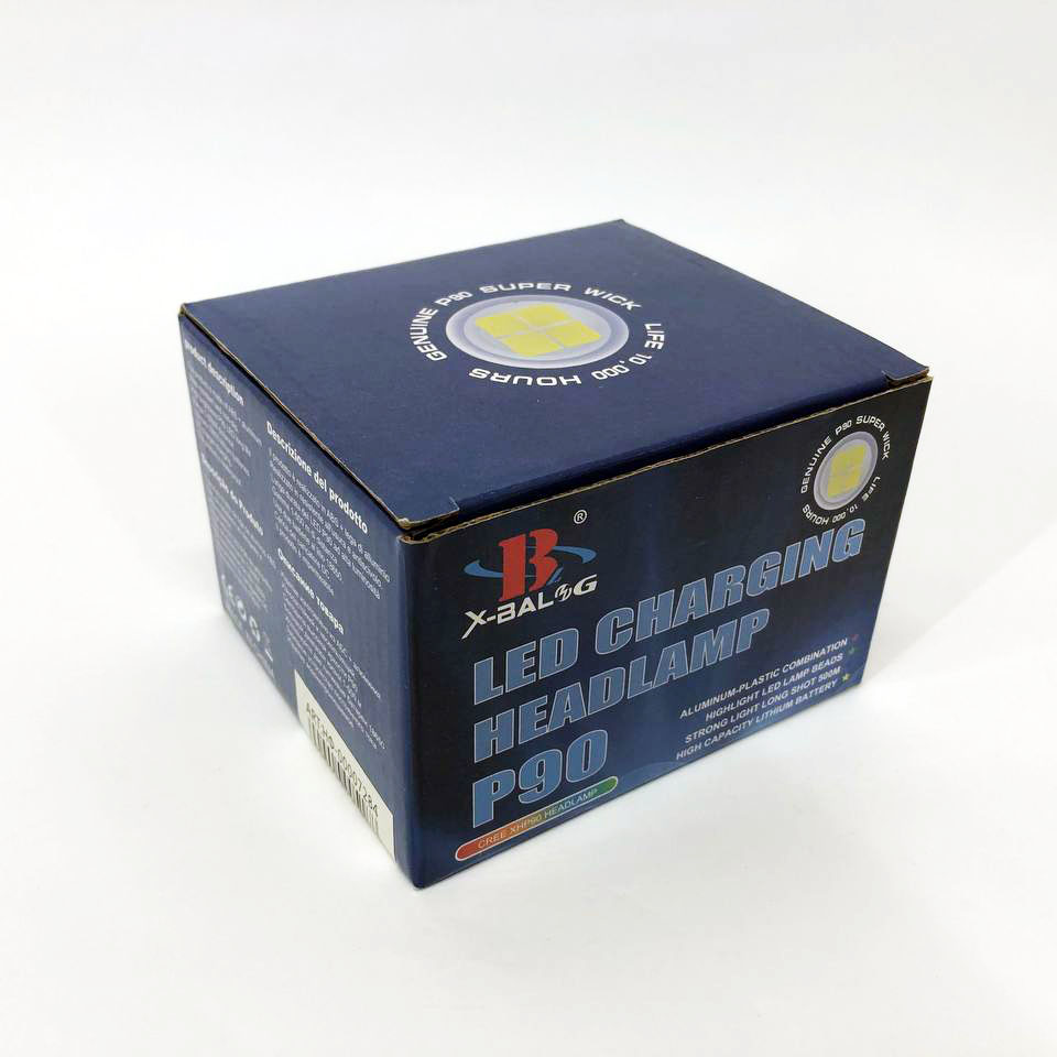 Налобный фонарь X-Balog BL-T09B-P90, мощный тактический фонарь на голову, водонепроницаемый