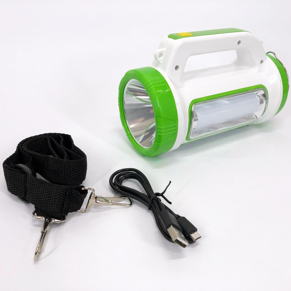 Фонарь кемпинговый с солнечной панелью 5158-LED-COB power bank, переносной фонарь. Цвет: зеленый