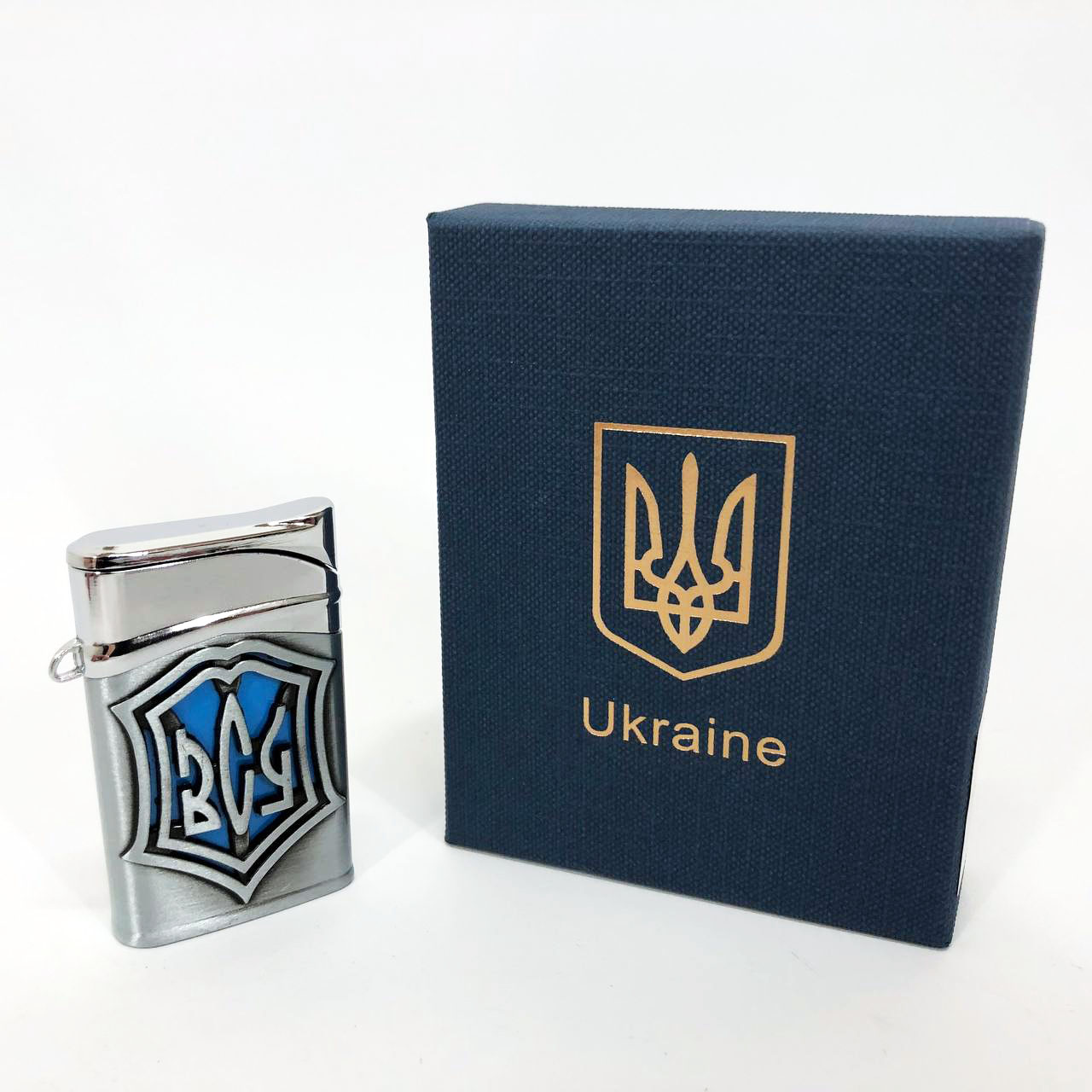 Зажигалка газовая ЗСУ (Подарочная коробка, Острое пламя) HL-4112-4. Цвет: серебро