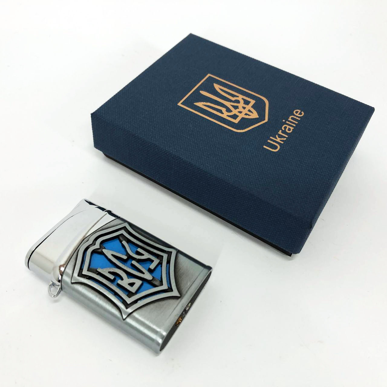 Зажигалка газовая ЗСУ (Подарочная коробка, Острое пламя) HL-4112-4. Цвет: серебро