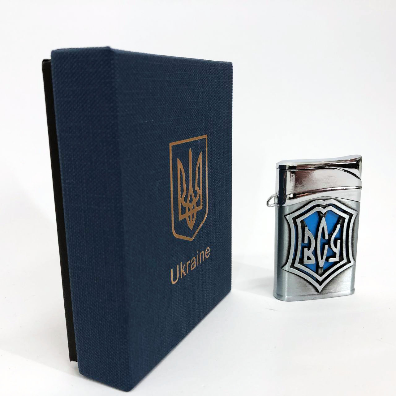 Зажигалка газовая ЗСУ (Подарочная коробка, Острое пламя) HL-4112-4. Цвет: серебро