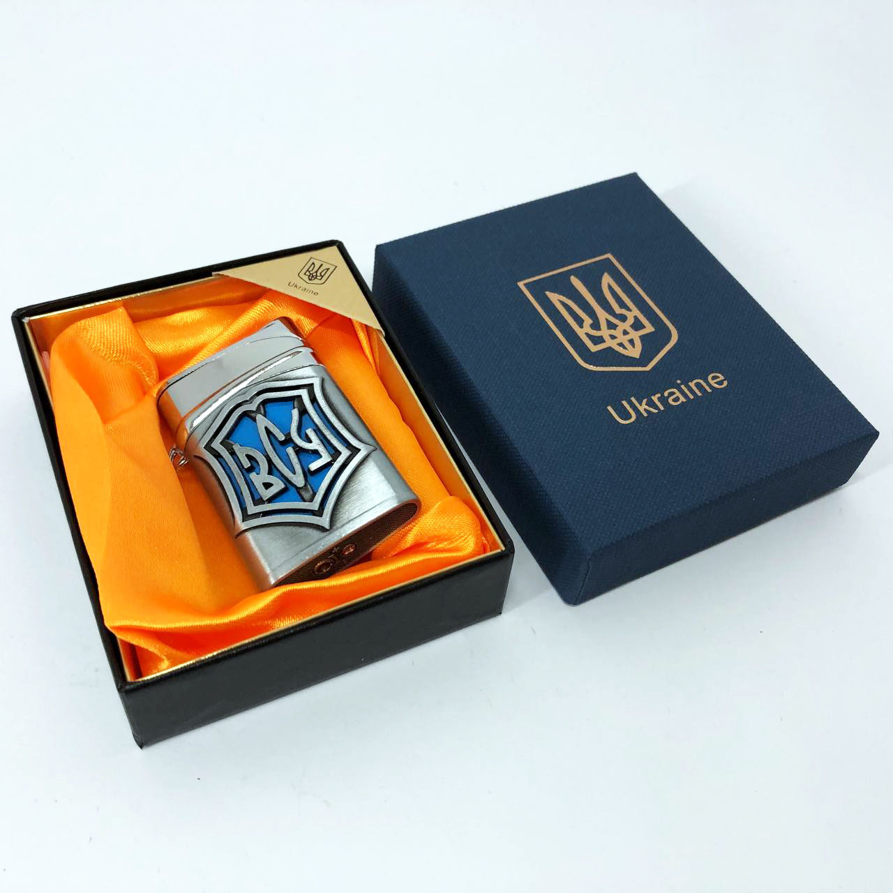 Зажигалка газовая ЗСУ (Подарочная коробка, Острое пламя) HL-4112-4. Цвет: серебро