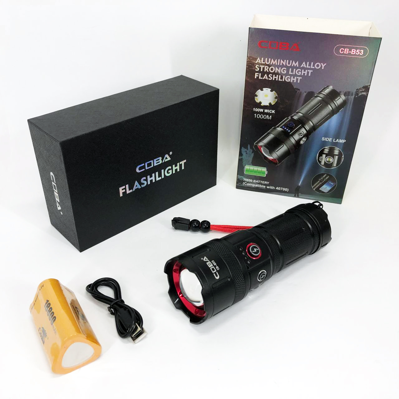 Фонарь CB-B53-TG, 3х18650, power bank, индикация заряда, Фонарик светодиодный для туриста сверхмощный