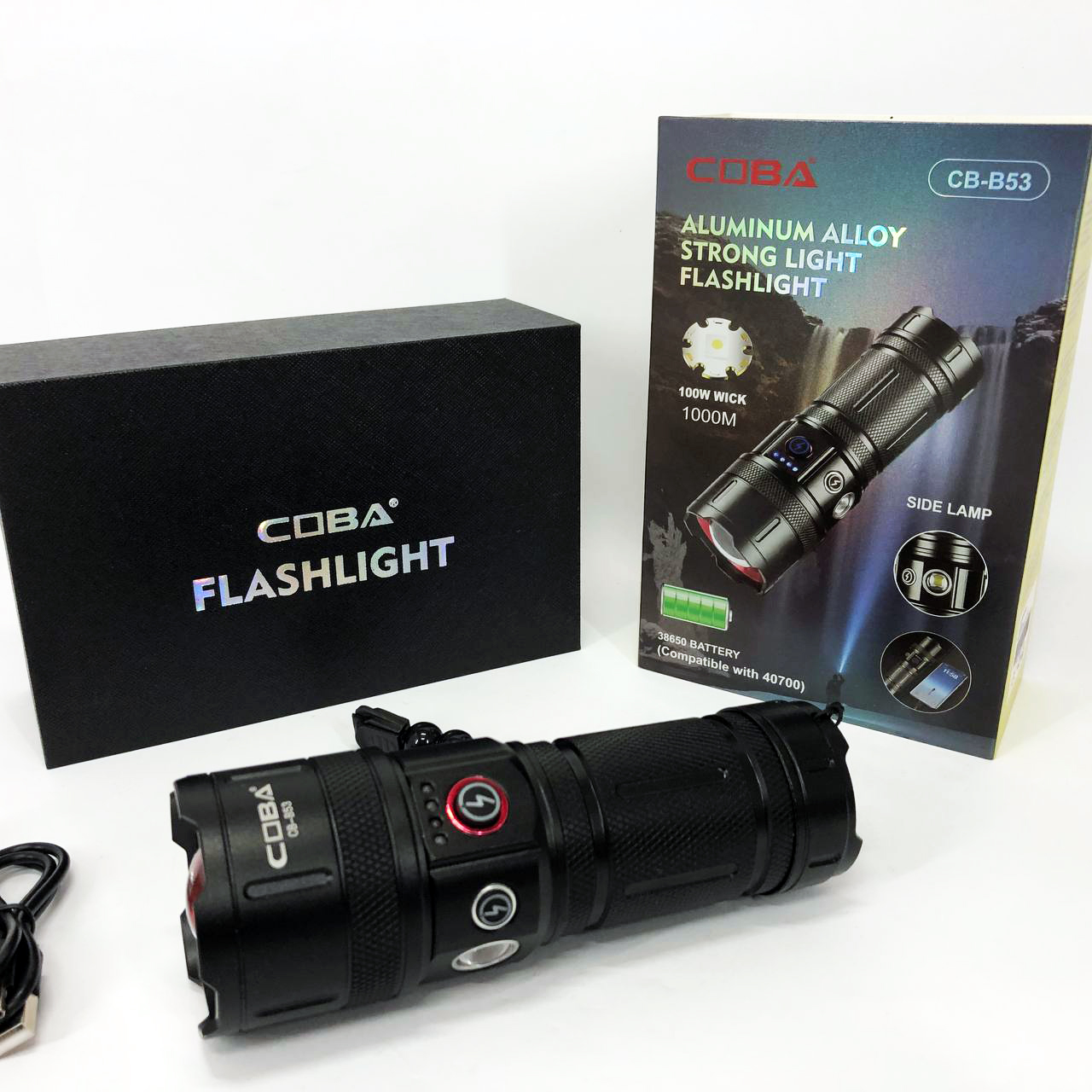 Фонарь CB-B53-TG, 3х18650, power bank, индикация заряда, Фонарик светодиодный для туриста сверхмощный