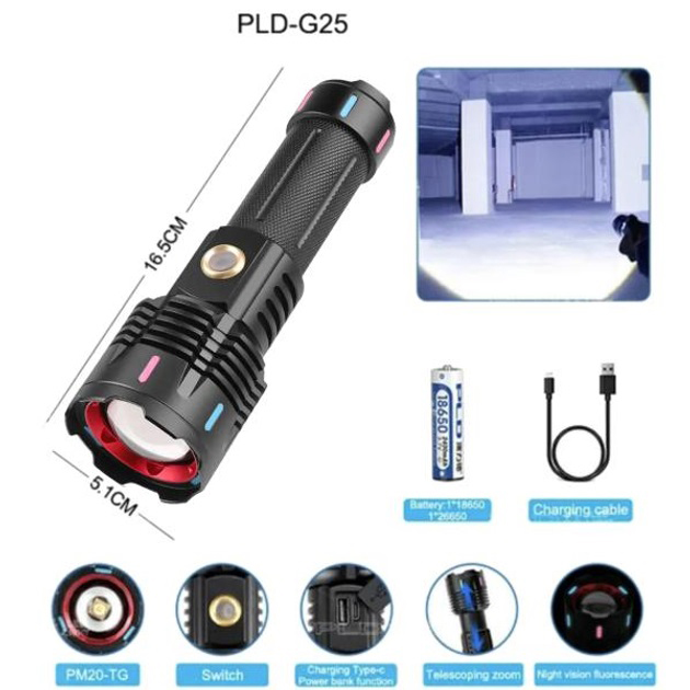 Фонарь X-BALOG FLUORESCENCE G671/G25 PM30-TG, Сверхмощный фонарик, Яркий фонарик, Качественный фонарик