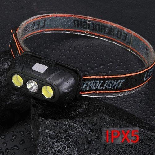 Фонарь налобный аккумуляторный KX-215-LED-2COB, Налобный светодиодный фонарь для ночных прогулок