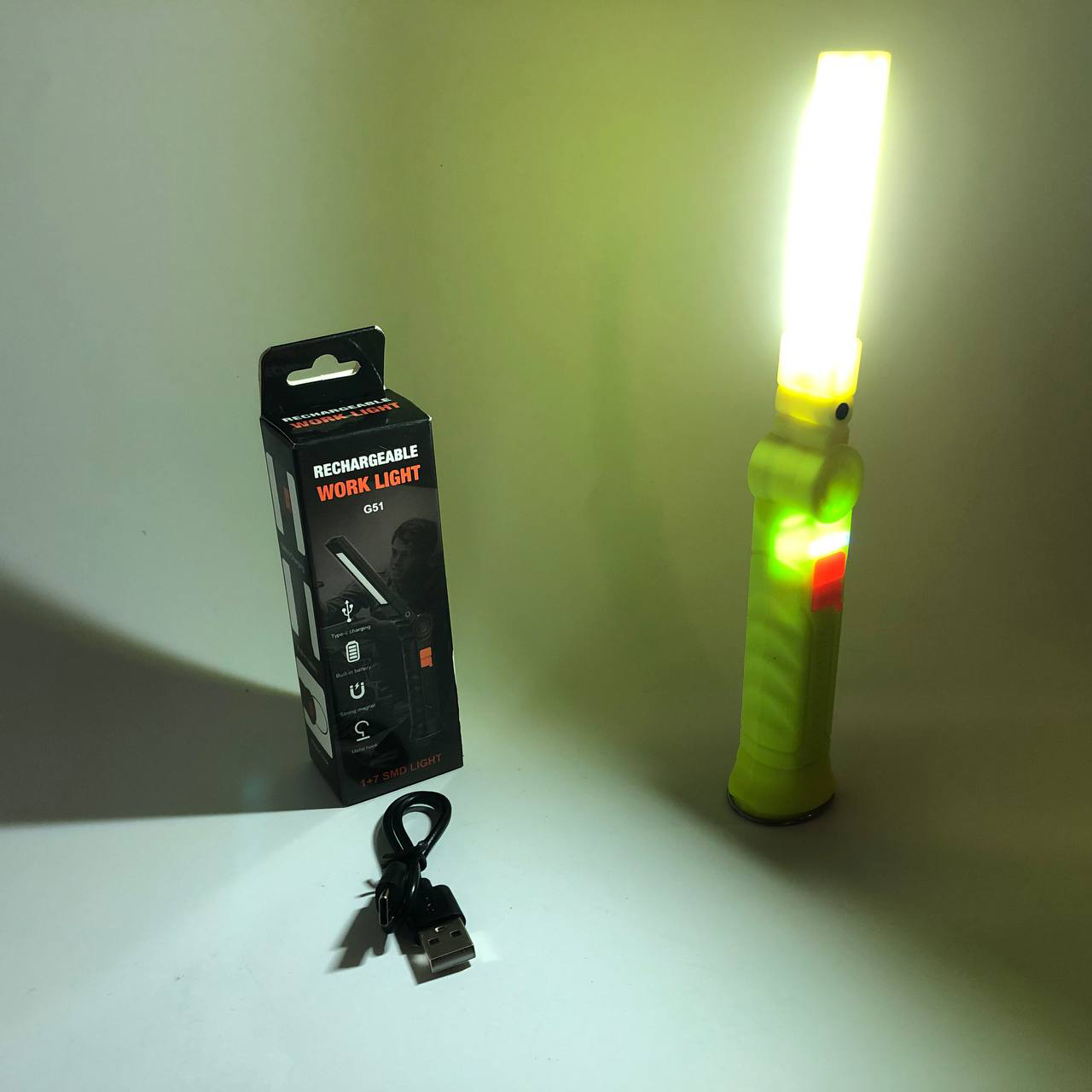 Фонарь поворотный Worklight G51-LED-COB с магнитом и крюком, Кемпинговый складной фонарь