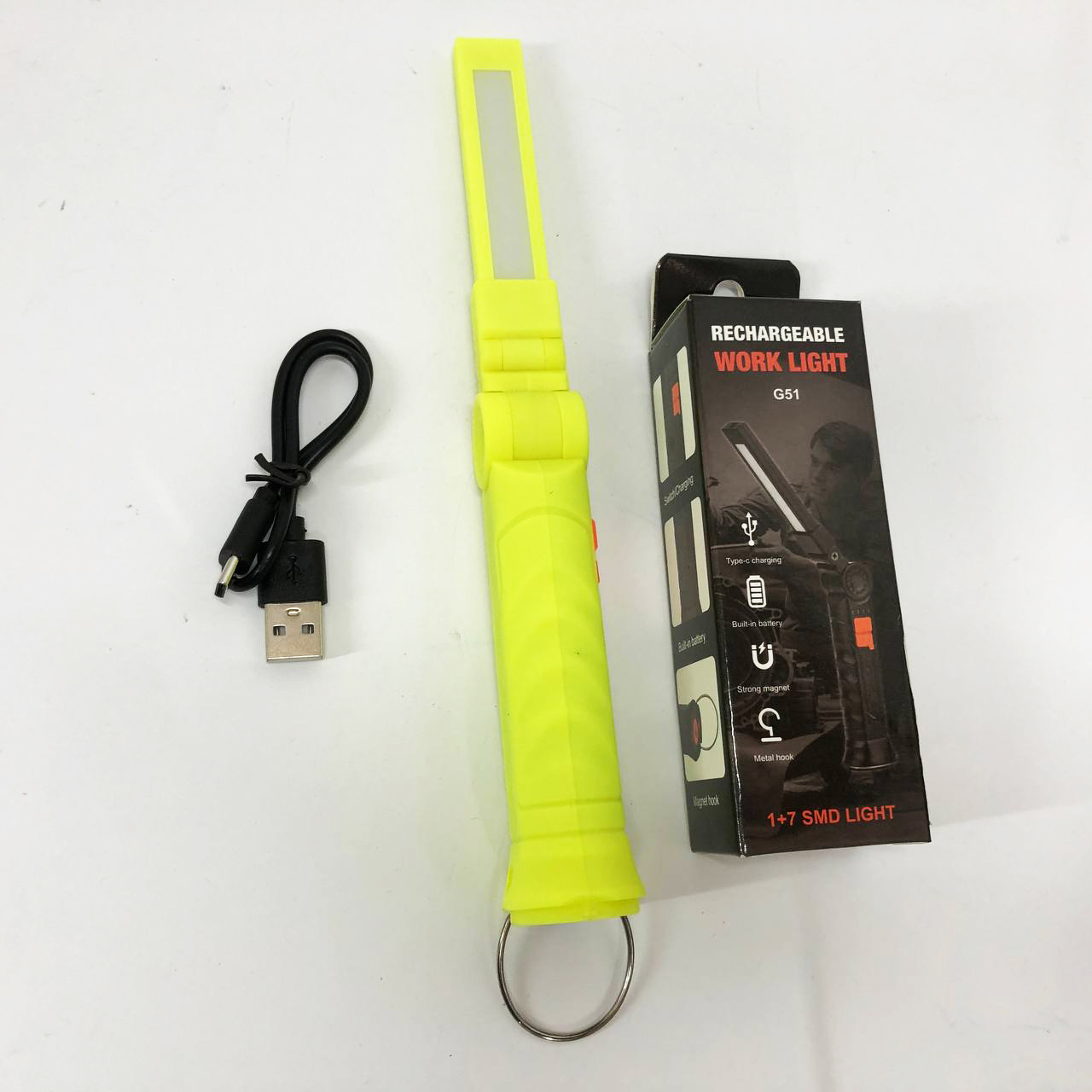 Фонарь поворотный Worklight G51-LED-COB с магнитом и крюком, Кемпинговый складной фонарь