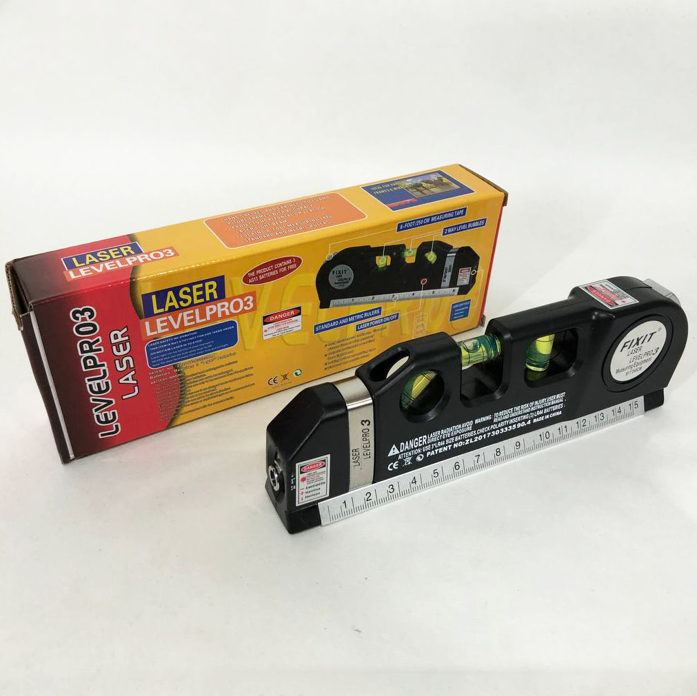 Лазерный уровень Laser Level Pro 3 со встроенной рулеткой, Высокоточный лазерный уровень
