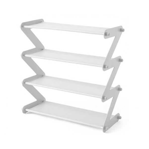 Полка для обуви органайзер компактный стойка складная Shoe Rack 8802 хранение обуви 4 полки. Цвет: белый