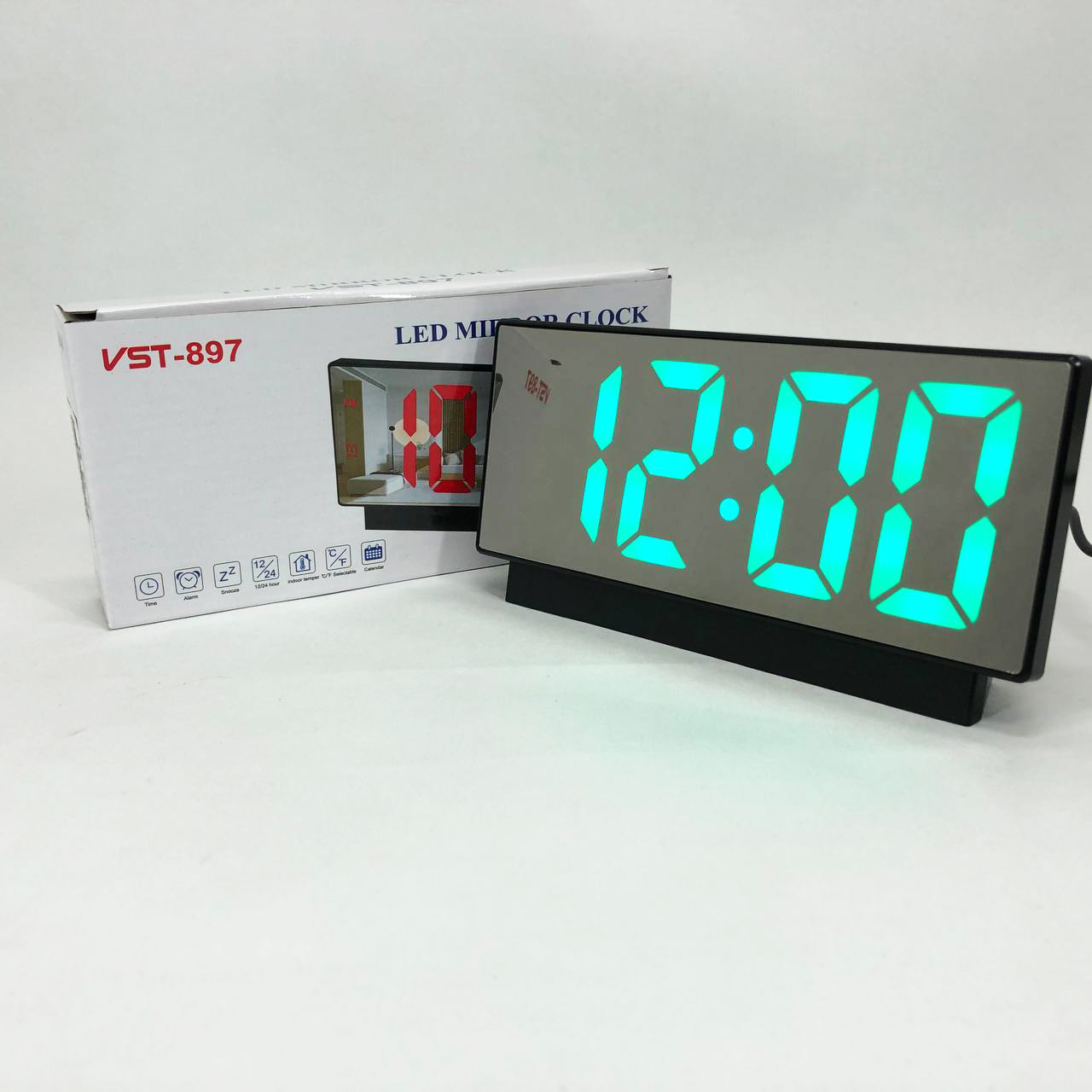 Электронные настольные LED часы от USB VST-897-4 с будильником и термометром