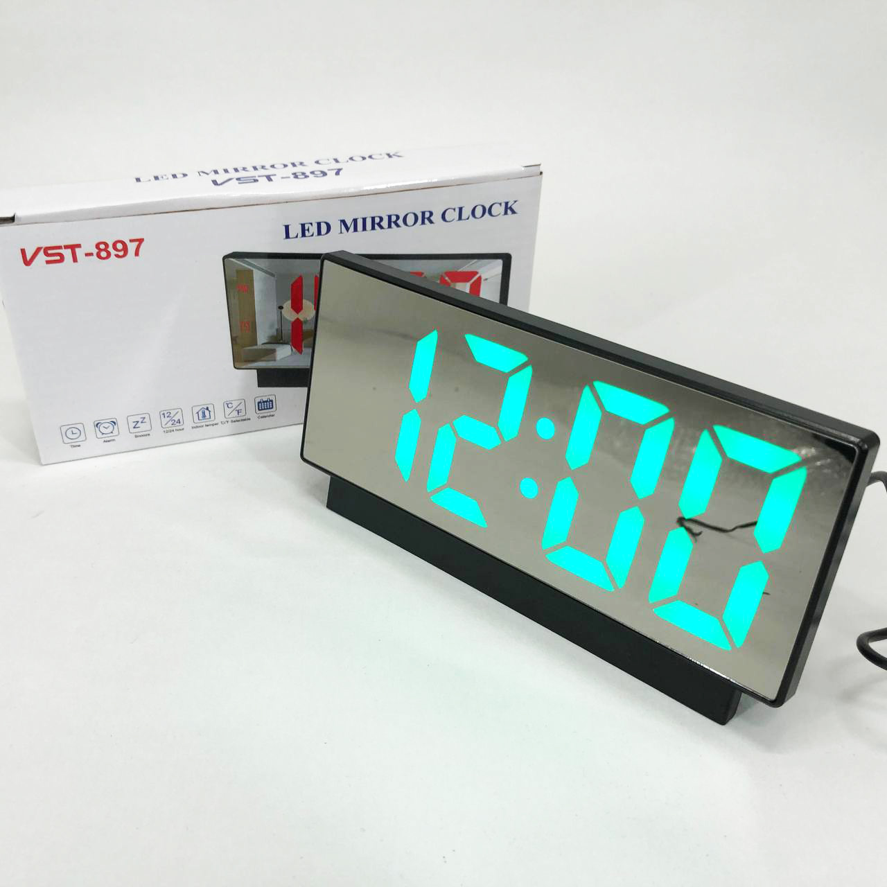 Электронные настольные LED часы от USB VST-897-4 с будильником и термометром