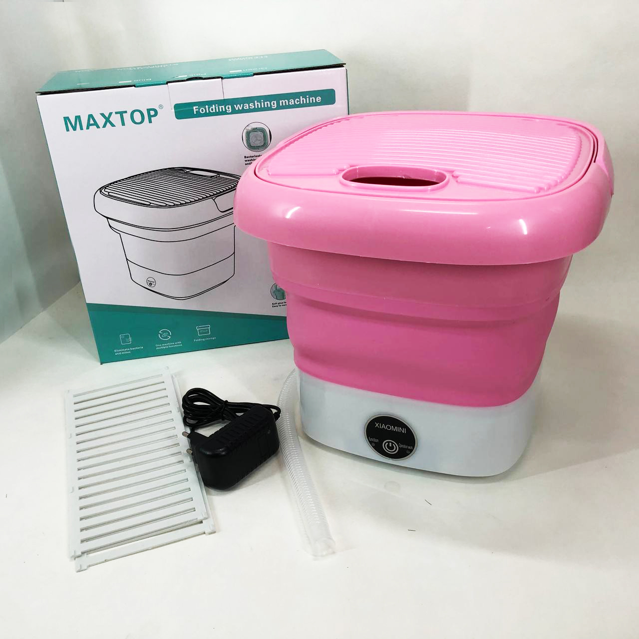 Складная стиральная машина MAXTOP machine, Стиральная машина для дачи без водопровода. Цвет: розовый
