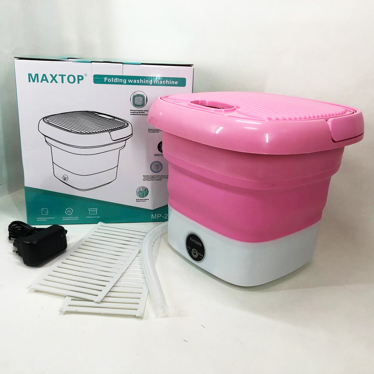 Складная стиральная машина MAXTOP machine, Стиральная машина для дачи без водопровода. Цвет: розовый