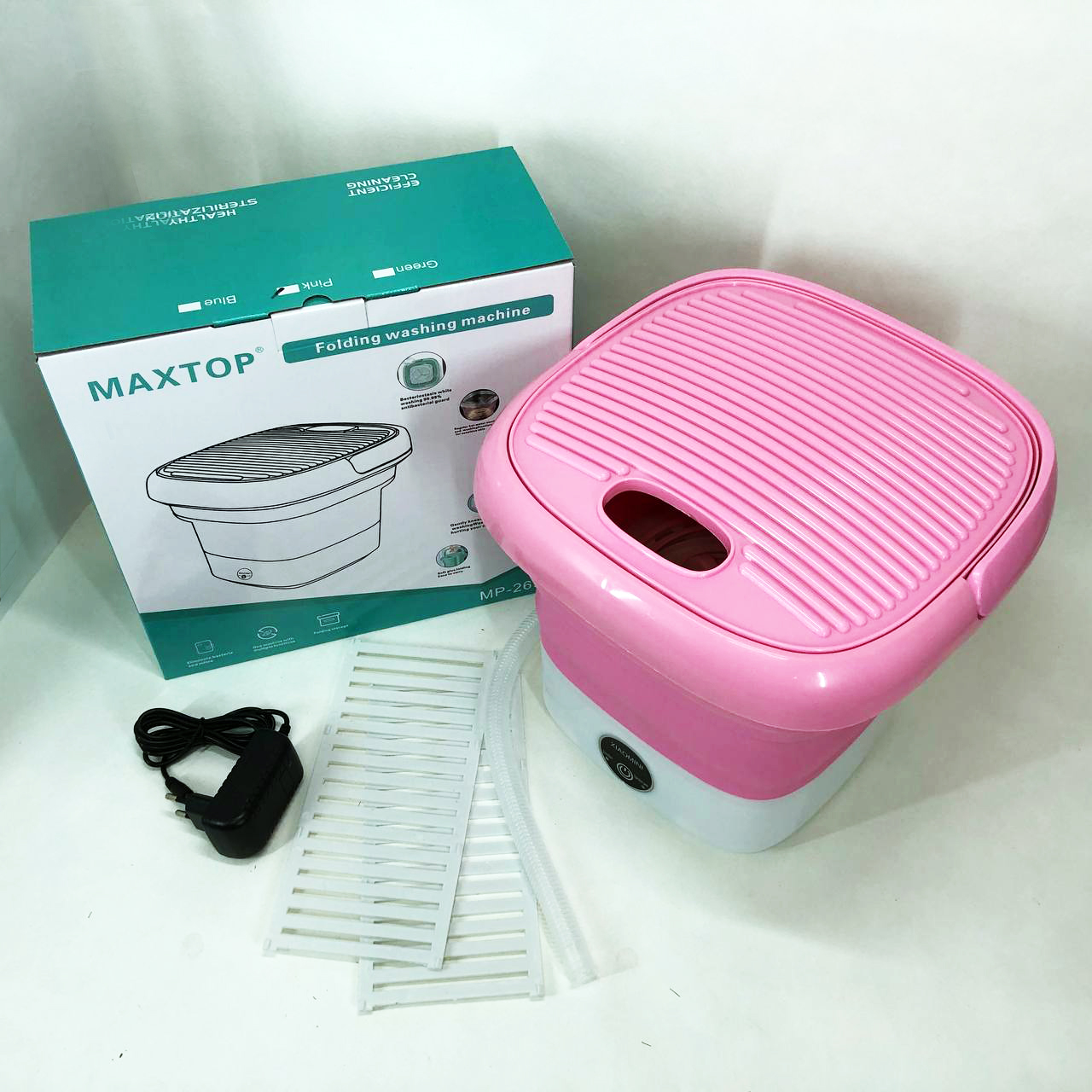 Складная стиральная машина MAXTOP machine, Стиральная машина для дачи без водопровода. Цвет: розовый