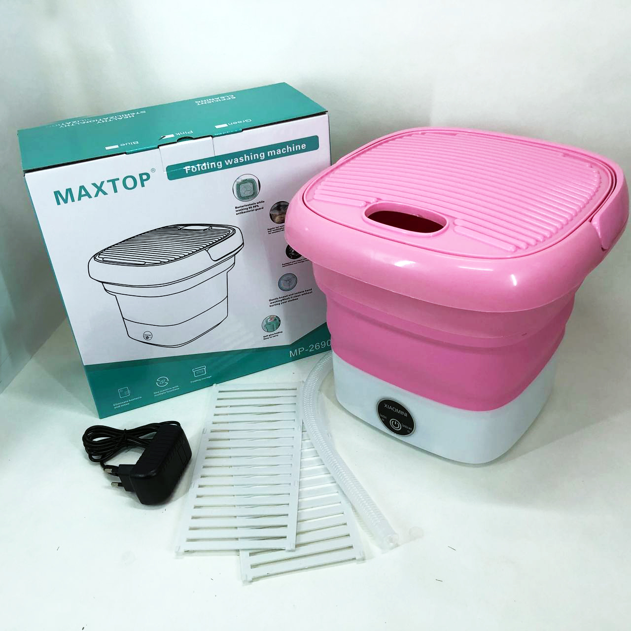 Складная стиральная машина MAXTOP machine, Стиральная машина для дачи без водопровода. Цвет: розовый