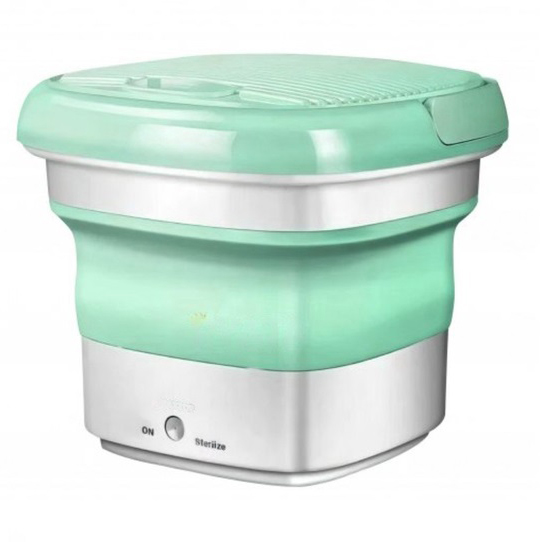 Складная стиральная машина MAXTOP silicon washing machine, Портативная стиралка ведро. Цвет: зеленый