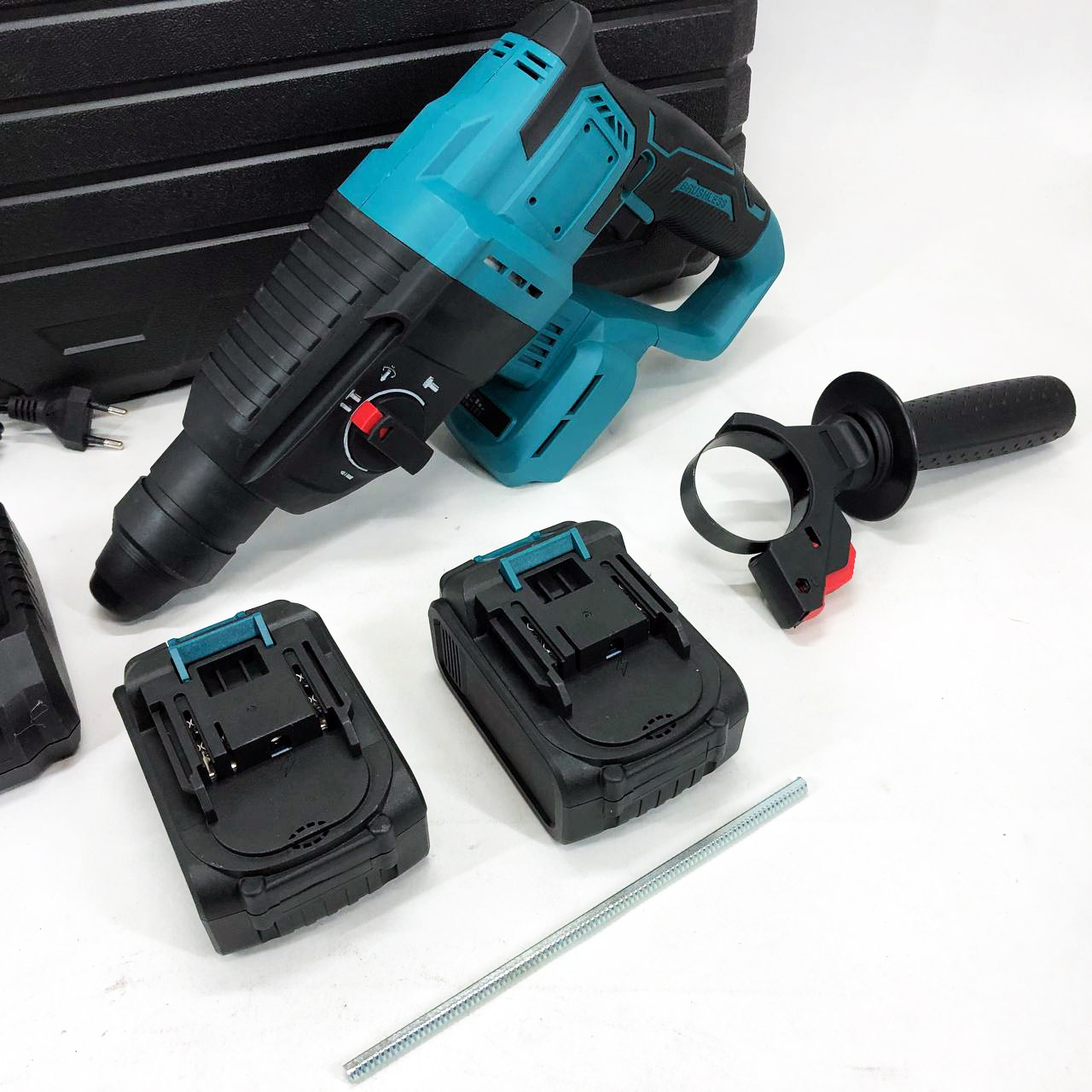 Перфоратор аккумуляторный бесщеточный KRAFFTEC 48V 2 акб 4.0AH дрель на аккамуляторе для дома в кейсе