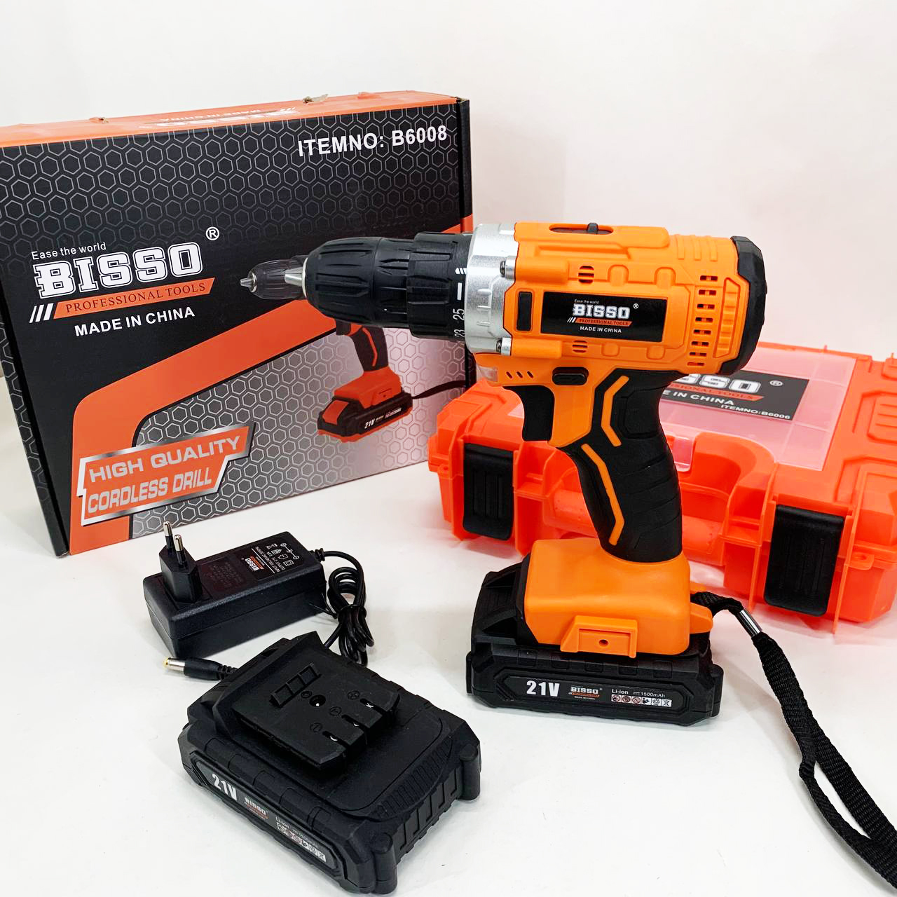 Шуруповерт аккумуляторный в чемодане BISSO B6008 21V