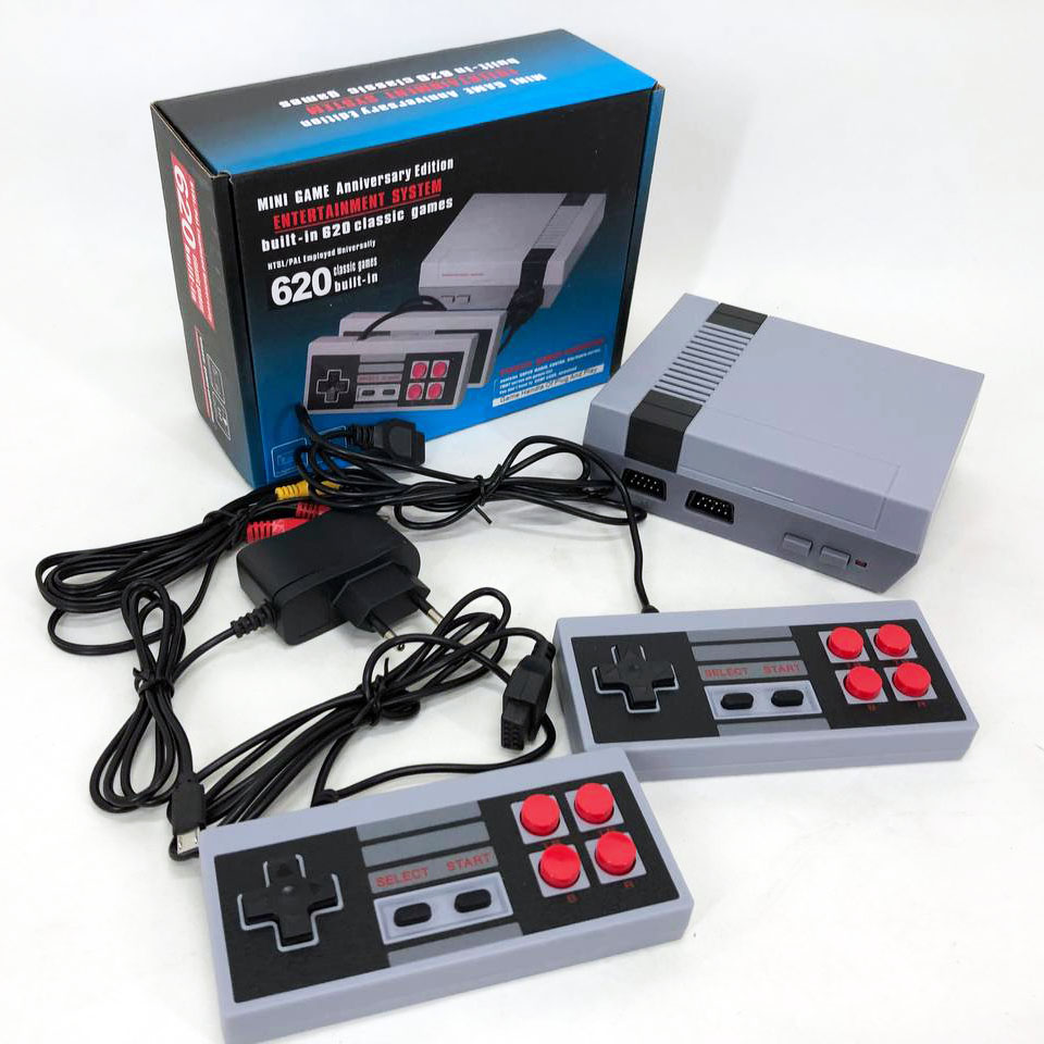 Игровая приставка GAME NES 620 / 7724 два джойстика 620 встроенных игр 8bit Av-Выход, приставки денди