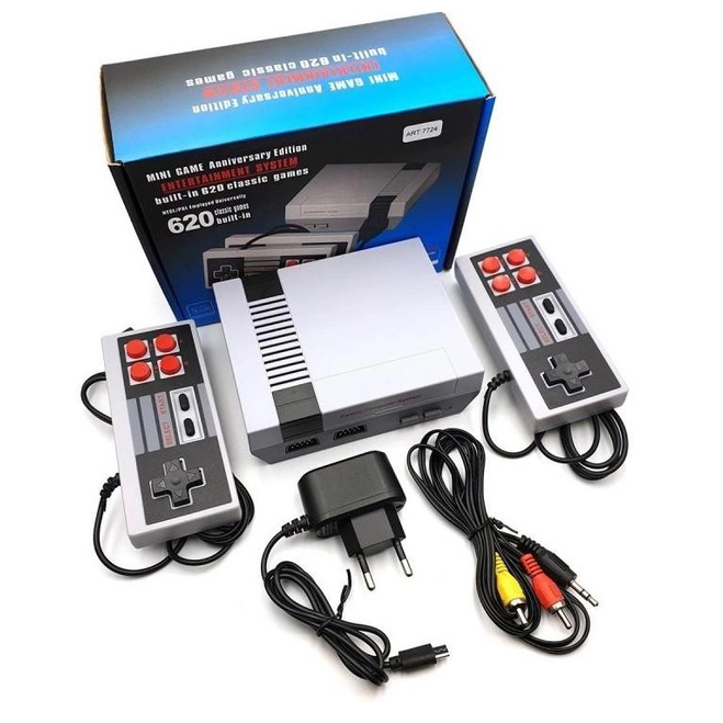 Игровая приставка GAME NES 620 / 7724 два джойстика 620 встроенных игр 8bit Av-Выход, приставки денди