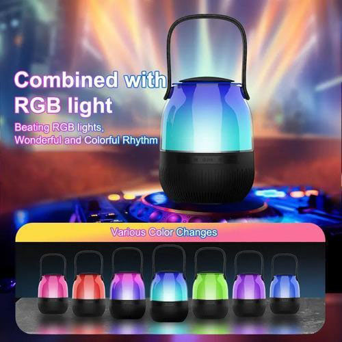 Портативная колонка XM-A68 с RGB подсветкой и микрофоном, Bluetooth микрофон для караоке