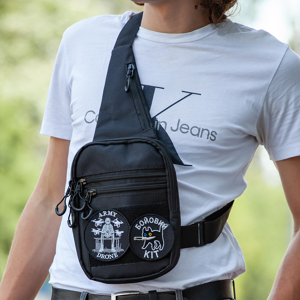 Тактическая мужская сумка с кобурой Cordura 1000D – 6 карманов, черный