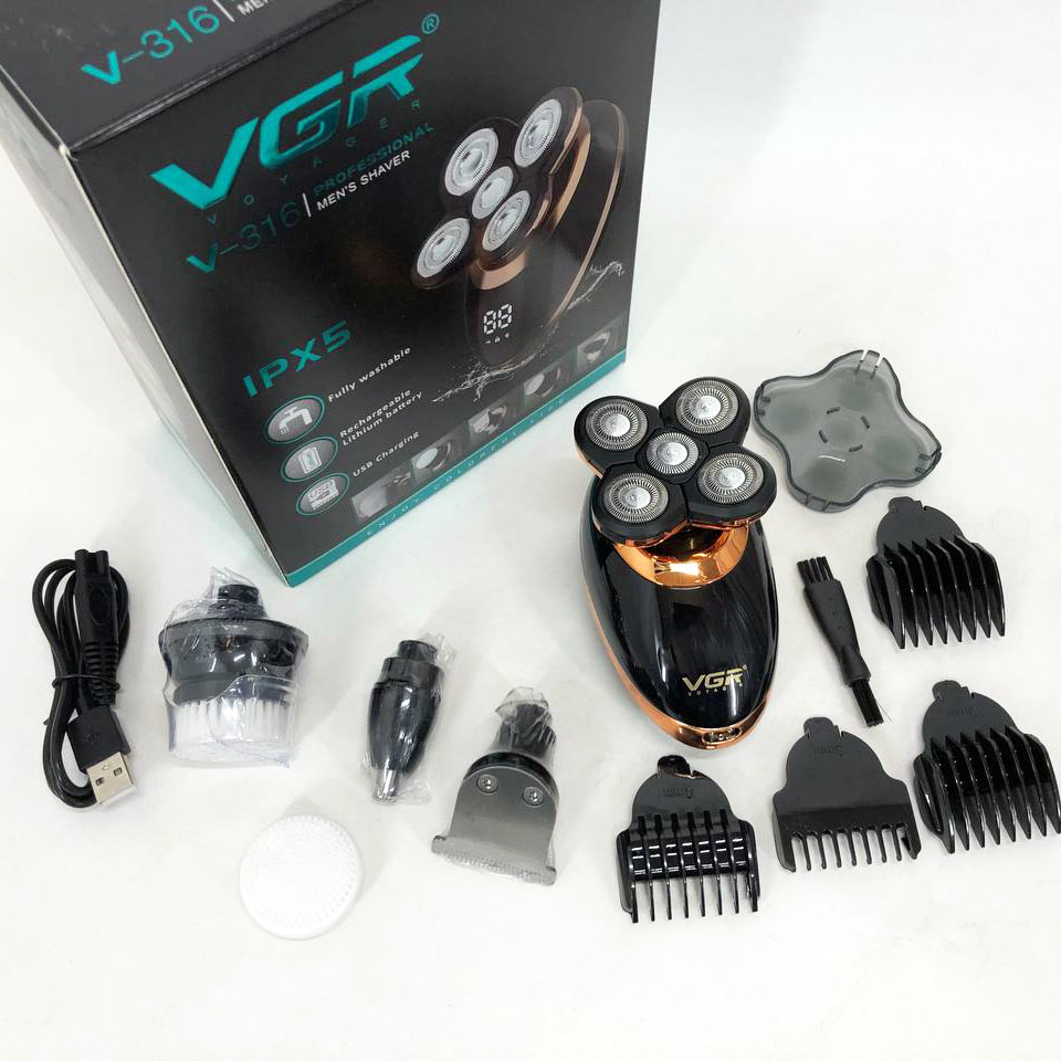 Электробритва VGR V-316, триммер для усов и бороды, аккумуляторная мужская бритва, триммер беспроводной