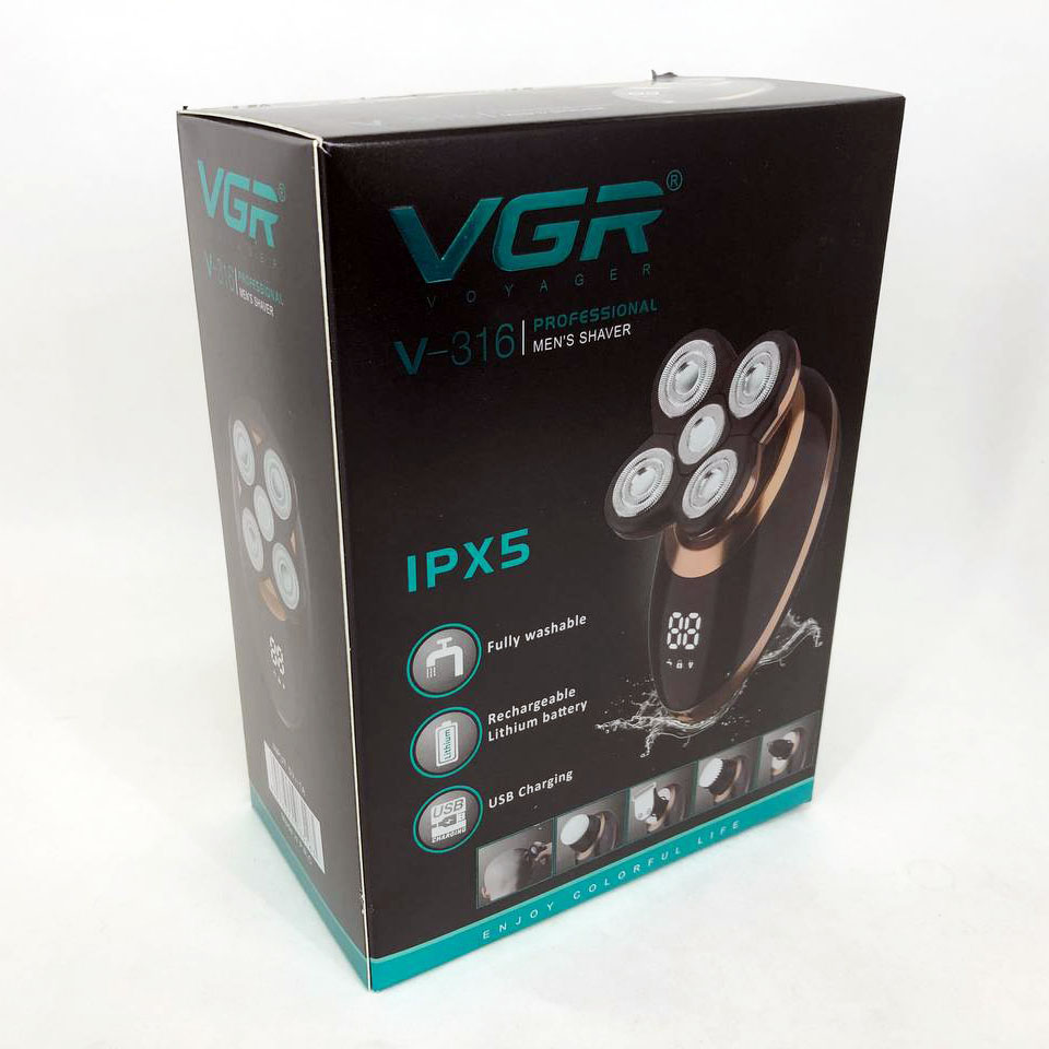 Электробритва VGR V-316, триммер для усов и бороды, аккумуляторная мужская бритва, триммер беспроводной