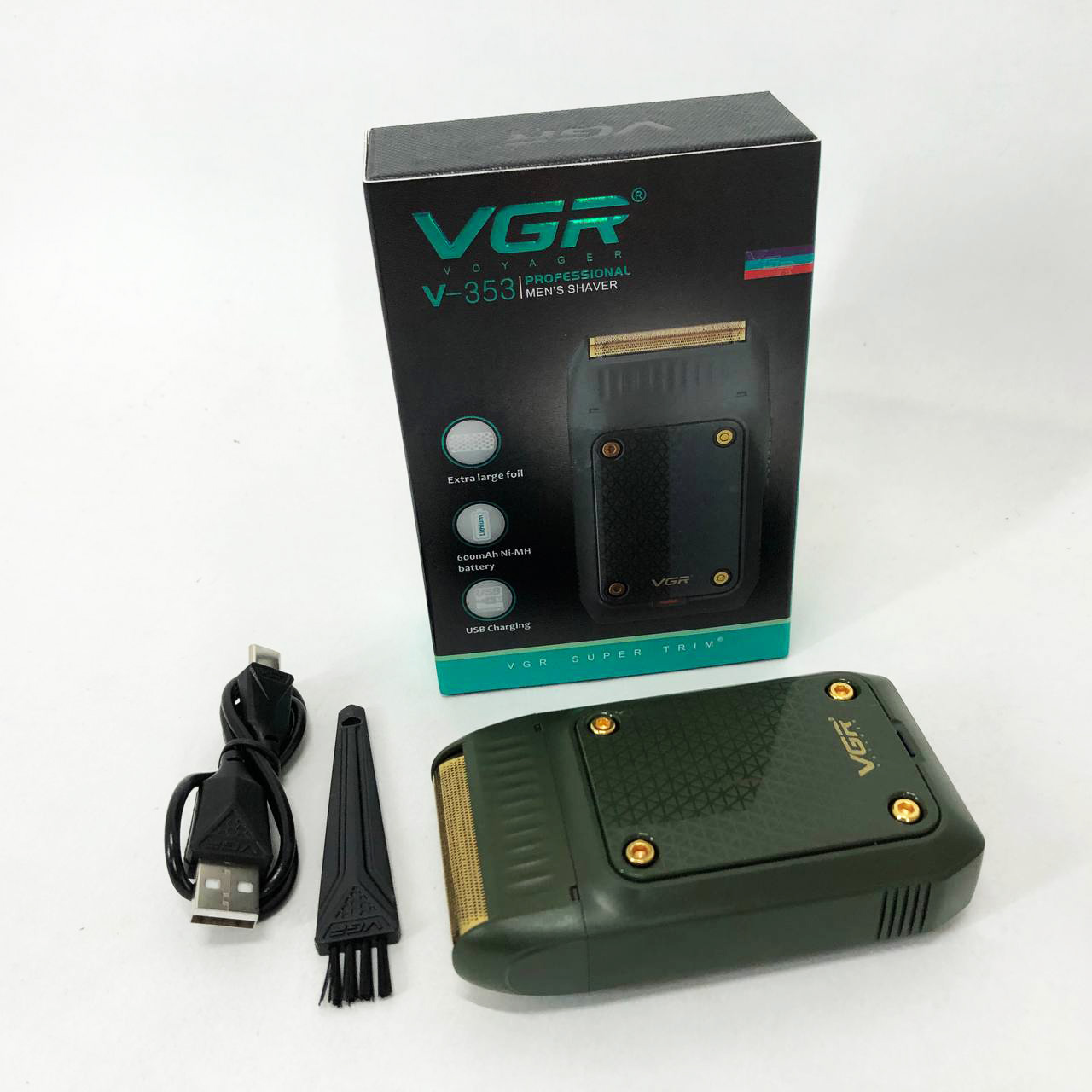 Электробритва портативная VGR V-353 профессиональная бритва шейвер для бритья триммер. Цвет: зеленый